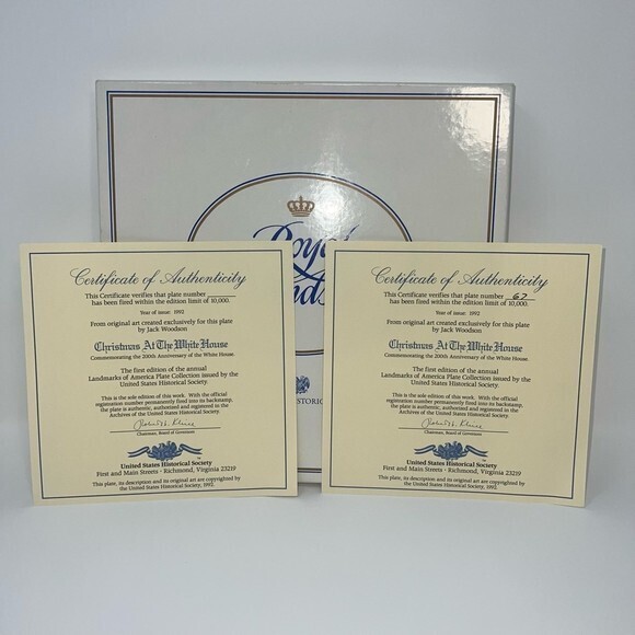 Vintage 1992 Royal Windsor Collector Plate Christmas At The White House LE‎ - Picture 9 of 9